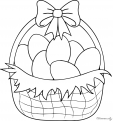 coloring of Easter in Basket