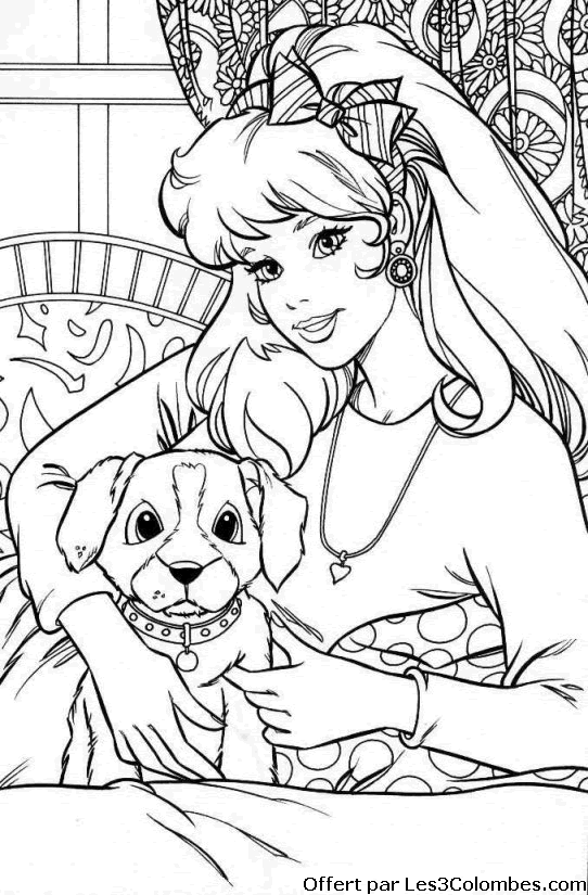 coloriage barbie chien 108  Coloriage en ligne gratuit pour enfant