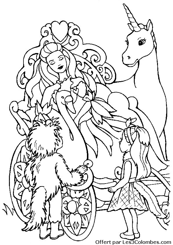coloriage barbie licorne 58