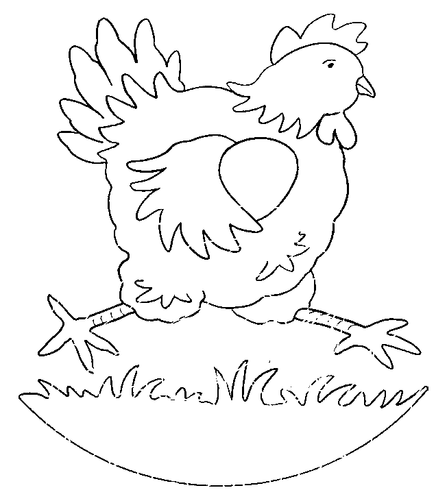 coloriage poule 01