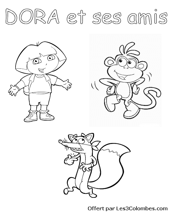 coloriage dora et ses amis 02