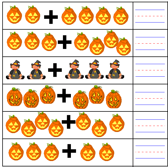 exercice mathematique addition halloween 01